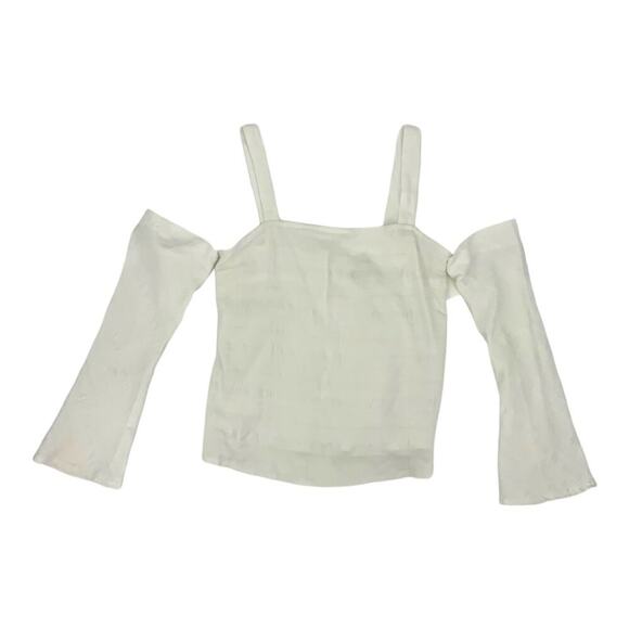 TopShop Textured Cold Shoulder Top Ivory Size 8 NWOT $48 MSRP - Picture 3 of 7